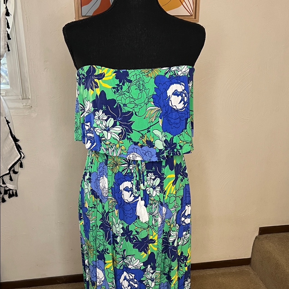 Japna Floral Strapless Maxi Dress Size M - Picture 3 of 6